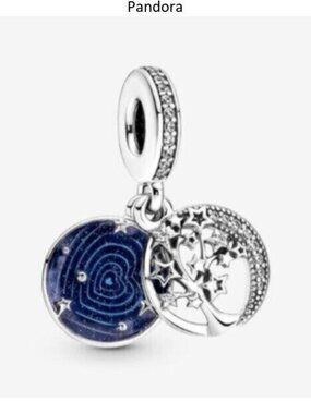 Pandora Double Dangle Tree & Galaxy Moon Charm